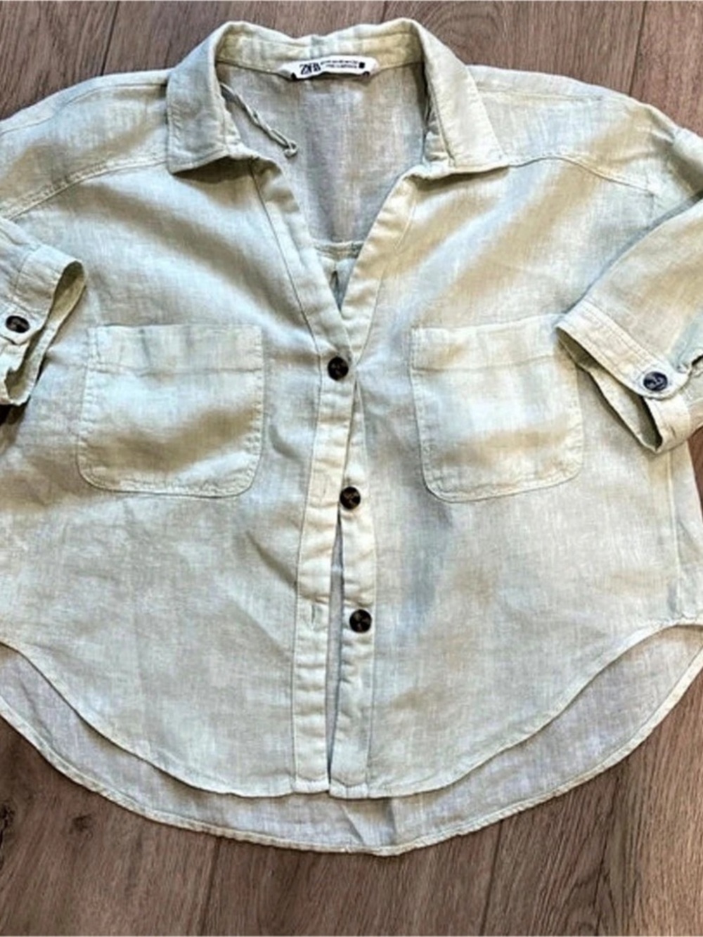 Zara Boys 2/3T Linen Button Down Shirt